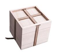 MALUGOGO Paulownia Wood Square Packaging Box with Cotton Protection for Tea Cup Storage and Gift Use