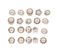 MALUGOGO Pearl Cuff Link Collar Cufflink Elegant Simple Style Alloy Smooth Flat Professionally Polished Edges Versatile High-end Quality 20pcs Shirt Accessories for Men Formal Wear