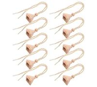 MALUGOGO Perfume Bottle Stoppers Elegant Aromatherapy Accessory Triangular Beech Wood 10pcs Easy to Open and Close, Maintains Freshness for Essential Oils Container for Car Use