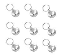 MALUGOGO Pet Small Bells Can be Attached to Dog Tags or Necklace for Collar Silver Metal 10pcs with Easy Clip and Excellent Jingle Sound, for Kitten and Dog