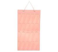 MALUGOGO Pink Felt Jewelry Wall Holder Hanging Organizer Bag for Necklaces and Hair Clips, Space-Saving Storage Solution for Bedroom Or Nursery