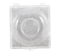 MALUGOGO Plastic Lash Case Easy to Store and Hold Securely with Shiny Bottom Cards 6pcs Empty Eyelash Organizer and Lash Tray Square Glitter Eyelash Storage Box