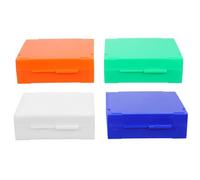 MALUGOGO Plastic Microscope Slide Storage Box Efficient Specimen Holder 4pcs with 25 Slots, Reusable Slide Organizer for Laboratory and Scientific Classrooms for Histology and Research