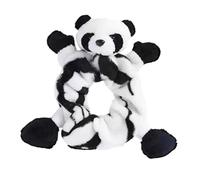 MALUGOGO Plush Panda Hair Tie Ponytail Holder 5.50x4.72x1.57 in Fabric Adorable Eye-catching Design Firm Hold Won't Damage Hair for Women Buns Half-down Hairstyles