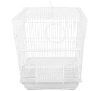 MALUGOGO Portable Iron and Convenient to Carry Design Bird Cage White with Air Circulation for Pet Birds and Parrots Suitable for Daily Life and Hiking