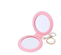 MALUGOGO Portable Mini Pocket Makeup Mirror for Women with Double Sides and Foldable Pu Leather Frame, Small Compact Mirror for On-the-go Use and Bathroom Travel