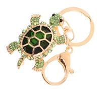 MALUGOGO Portable Turtle Keychain Pendant with Rhinestone Decoration, Zinc Alloy Metal Key Ring for Bag or Backpack, Lovely and Stylish Turtle Keyring Charm for Easy Key Finding