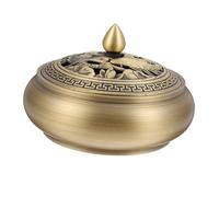 MALUGOGO Pure Copper Artistic Aroma Stove Incense Burner for Tea Ceremony Zen Adornment Retro Chic Copper Censer Multipurpose Home Decoration and Meditation Accessory