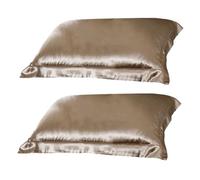 MALUGOGO Pure Silk Pillowcase Ice Cooling Pillow Cover for Hair Skin Plain Double-sided Luxury Sleep Protector in Golden Beige