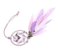 MALUGOGO Purple Dream Catcher Wall Decor with Fake Plume and Iron Braid, Comfortable Touch and Beautiful Retro Style, Home Decoration or Birthday Gift for Family and Friends
