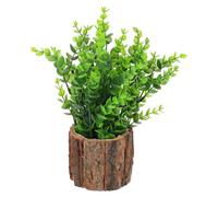 MALUGOGO Realistic Artificial Flower Bonsai in Green Plastic Pot for Home Decoration and Housewarming Beautiful Faux Potted Flowers with Lifelike Design