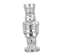 MALUGOGO Reflective Mirror Ball Nutcracker Figurine Silver Disco Christmas Decoration Unique Holiday Ornament for Party Favors Multiroom Festive Accent for Living and Office