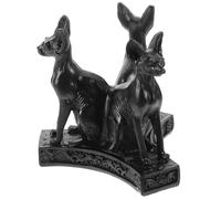 MALUGOGO Resin Egyptian Cat Goddess Statue Crystal Ball Display Stand Holder for Spheres Ancient Bastet Figurine Decor for Home Office Garden and Ritual Altars Unique Exotic Resin Crafts