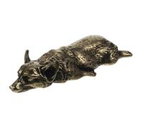 MALUGOGO Retro Copper Dog Figurine Desk Ornament Vintage Dog Sculpture Decoration Copper Corgi Statue Smooth Surface Delicate Craftsmanship Home Decor