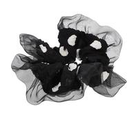MALUGOGO Retro Organza Hair Rope with Smooth Texture Black Elegant Hair Tie Band for Putting on Makeup or Doing Housework at Home