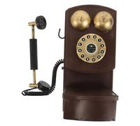 MALUGOGO Retro Wall Telephone Decor Retro Style Corded Rotary Landline Phone Model 12.8x5.6x5.5 Iron Wall Mounted Easy to Clean Vintage Classic Look for Cafe and Office