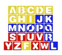 MALUGOGO Reusable Alphabet Letter Stencils PP Plastic Templates 26 Pcs Multi-Surface Compatible for Spray Painting for Painting on Wood and Walls for Wall Art and Art Studio Projects