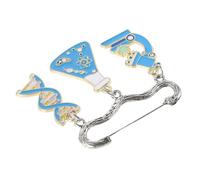 MALUGOGO Science Brooch Pin for Women Men, Microscope and Double Helix Dna Enamel Badge with Beaker Design, Laboratory Science Jewelry for Students and Scientists