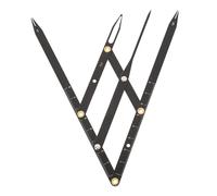 MALUGOGO Sliding Stainless Steel Eyebrow Ruler Golden Ratio Measuring Tool with Three-point Positioning for Tattooing and Microblading Precision in Black