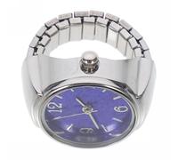 MALUGOGO Stylish Blue Quartz Finger Watch Ring for Men and Women with Practical Use and Beautiful Appearance, Gift for Birthdays and Decoration Random Color