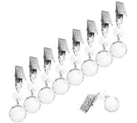MALUGOGO Tablecloth Decorative Clip Weights Weights 12pcs Teardrop Crystal with Heavy Duty Metal Clips and Banners for Curtains, Banners, and Tablecloths, for Home and Hotel Use for Home
