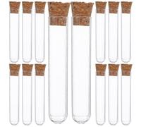 MALUGOGO Test Tubes Scientific Lab Tubes with Cork Stoppers 20pcs Leakproof Design for Plants and Party Favors