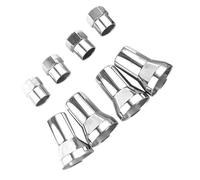 MALUGOGO Tpms Tire Valve Stem Caps with Aluminum Alloy Sleeve Cover 4 Sets Silver Valve Stem Kit with Internal Seal, Easy to Use and Corrosion Resistant, Suitable for Cars and Vehicles