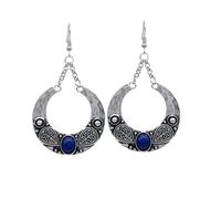 MALUGOGO Vintage Bohemian Sapphire Dangle Earrings for Women, Alloy Material with Attractive Ethnic Style Design, for Public Relations Plan and Fairs