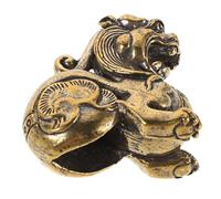 MALUGOGO Vintage Brass Pi Yao Statue Feng Shui Wealth Charm Tea Pet Sculpture for Home Office Decor Attracts Money and Luck Elegant Antique Style Collectible Figurine Gift