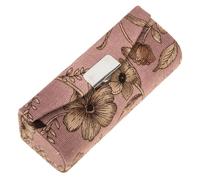 MALUGOGO Vintage Lipstick Storage Case with Mirror Retro Floral Pattern Lip Balm Holder and Jewelry Box Portable Makeup Organizer with Secure Button Closure Travel Accessory for Women