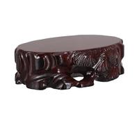 MALUGOGO Vintage Oval Wooden Display Stand Base with Enhanced Stability and Artistic Natural Design, Solid Wood Pedestal for Figurines and Teapots, for Home Decoration and Book Studies