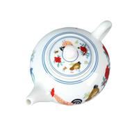 MALUGOGO Vintage Porcelain Kettle Heat-Resistant Ceramic Teapot with Built-in Honeycomb Filter for Brewing Loose Leaf Tea at Home White Traditional Kung Fu Style