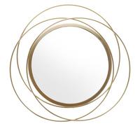 MALUGOGO Vintage Round Decorative Wall Mirror with Iron Frame 37Cm Outer 24Cm Inner Hanging Home Wall Mirror for Bedroom Living Room Dormitory