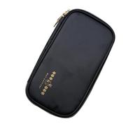 MALUGOGO Waterproof Nail Pen Storage Pouch for Manicure Tools and Makeup Supplies, Black Fabric Nail Art Pen Holder Organizing Brush Case for Dresser Table