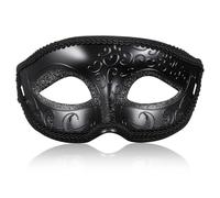 MALUGOGO Women's Masquerade Mask Cosplay Props Halloween Decoration Black | Halloween Masquerade Masquerade Festival Adult Masquerade Mask with Oblique String Lightweight Secure Fit for Night