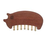 MALUGOGO Wood and Copper Head Massage Comb with Comfortable Handle for Boosting Circulation, for Office Breaks and Nightly Routines, Handheld Meridian Pressure Brush for Scalp and Body