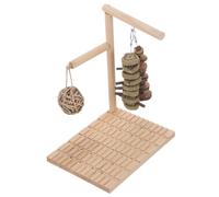 MALUGOGO Wooden Bunny Chew for Teeth Grinding with Scratch Board and Chewable Wood Blocks Sturdy Rabbit Play Platform for Chinchilla Guinea Pig Hamster Dental Care and Boredom Relief