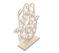 MALUGOGO Wooden Hand Candle Holder Palm-shaped Decorative Candle Stand with Hollow Patterns Natural Tealight Holder for Wedding Temple-inspired Home Decor