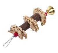 MALUGOGO Wooden Parrot with Corn Bran and Pepper Blocks, Bird Bite for Training and Cage Decor, Resting Place and Playground for Parrots and Birds