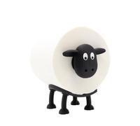malutra Toilet Roll Holder for 38mm Rolls - Sheep - Toilet Paper Holder (Single), PLA plastic, Black, Modern Style, Includes Adapter Ring