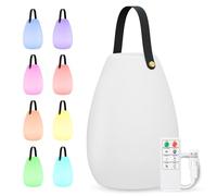 MALUX Outdoor Lamp Battery with Remote Control Outdoor Table Lamp Warm White 8 Colours Dimmable Battery Outdoor Lamp Waterproof Ideal Decor for Your Home and Garden Decoration (Large, 1 Pack)