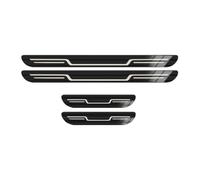 MALVCD 4pcs Stainless Steel Door Sill Protector Strips for Subaru Stella 2006-2011, Stainless Steel Welcome Pedal Kick Plates Scuff Guard Accessory,C/Black Titanium Brushed