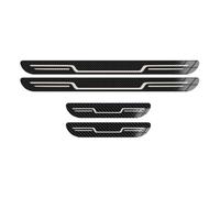 MALVCD 4pcs Stainless Steel Door Sill Protector Strips for Subaru Stella 2006-2011, Stainless Steel Welcome Pedal Kick Plates Scuff Guard Accessory,A/Carbon Fiber Texture