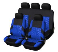 MALVCD Car Seat Covers Full Sets for Peugeot 3008 II SUV 3008 GT 2016-2023, Universal Front Back Cloth Seat Cover Seat Cushions Protectors Breathable Nonslip Accessories,E/Blue