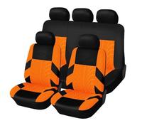 MALVCD Car Seat Covers Full Sets for Toyota Yaris Hybrid 2020-2024 5 Places, Universal Front Back Cloth Seat Cover Seat Cushions Protectors Breathable Nonslip Accessories,G/Orange