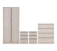 Seconique Malvern Urban Snow 4 Piece Bedroom Furniture Set - Size: 2 Door - White - Wilko