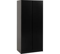 Malvern 2 Door Wardrobe in Black Finish Hanging Rail and Shelf