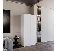 Malvern 2 Door Wardrobe in White Finish Hanging Rail and Shelf