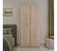 Seconique Malvern 2 Door Wardrobe In Sonoma Oak Effect Finish Hanging Rail And Shelf