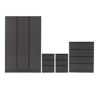 Walker Triple Wardrobe Bedroom Furniture Set Grey